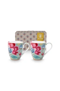Pip Studio Blooming Tales sada 2ks XL hrnků 440 ml, modrá