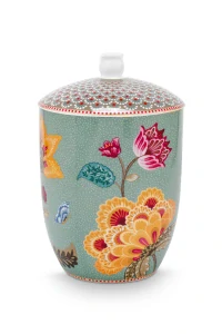 Pip Studio Blooming Tales skladovací dóza 1,5l, modrá