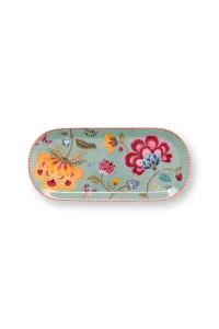 Pip Studio Blooming Tales servírovací tác 33.3 x 15.5 cm, modrý