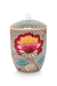 Pip Studio Blooming Tales skladovací dóza 1,5l, khaki