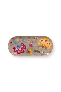 Pip Studio Blooming Tales servírovací tác 33.3 x 15.5 cm, khaki