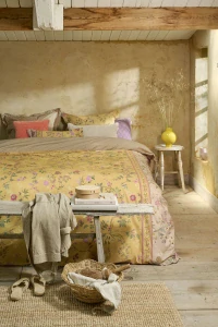 Pip Studio perkálové povlečení Bodhi Flower žluté 200x200 + 2x 70x90 cm