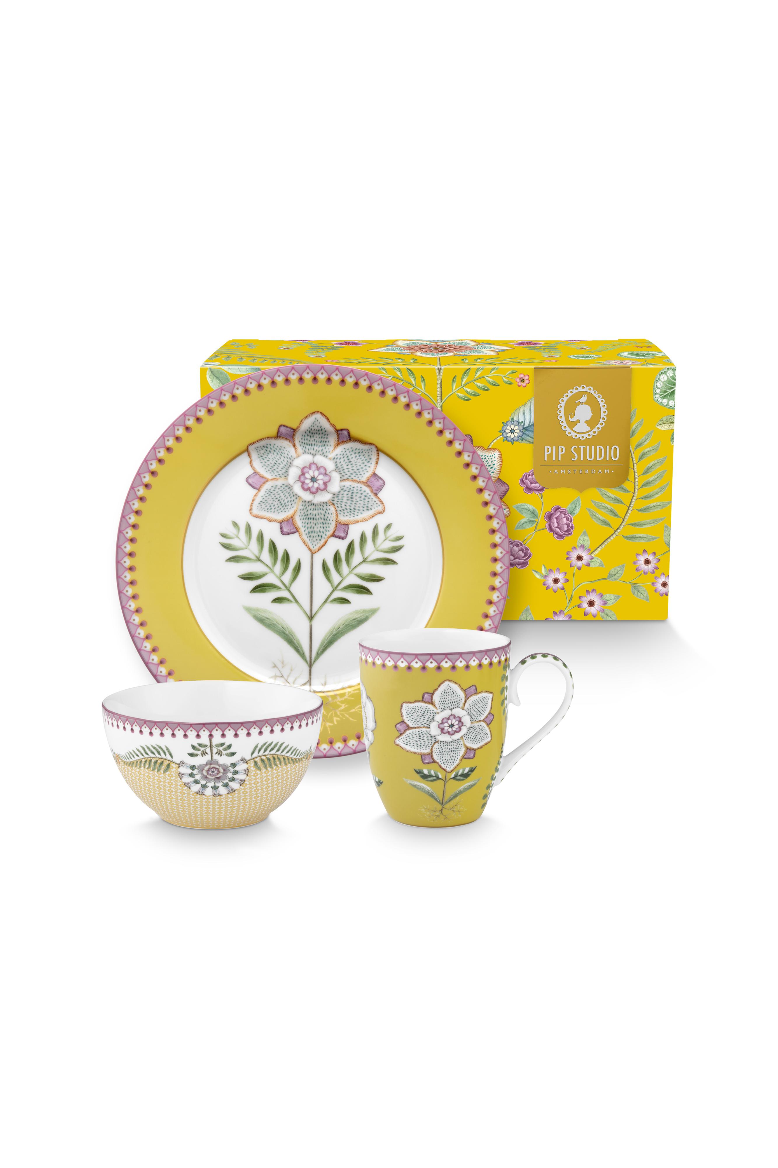 Pip Studio Lily & Lotus snídaňová sada, žlutý