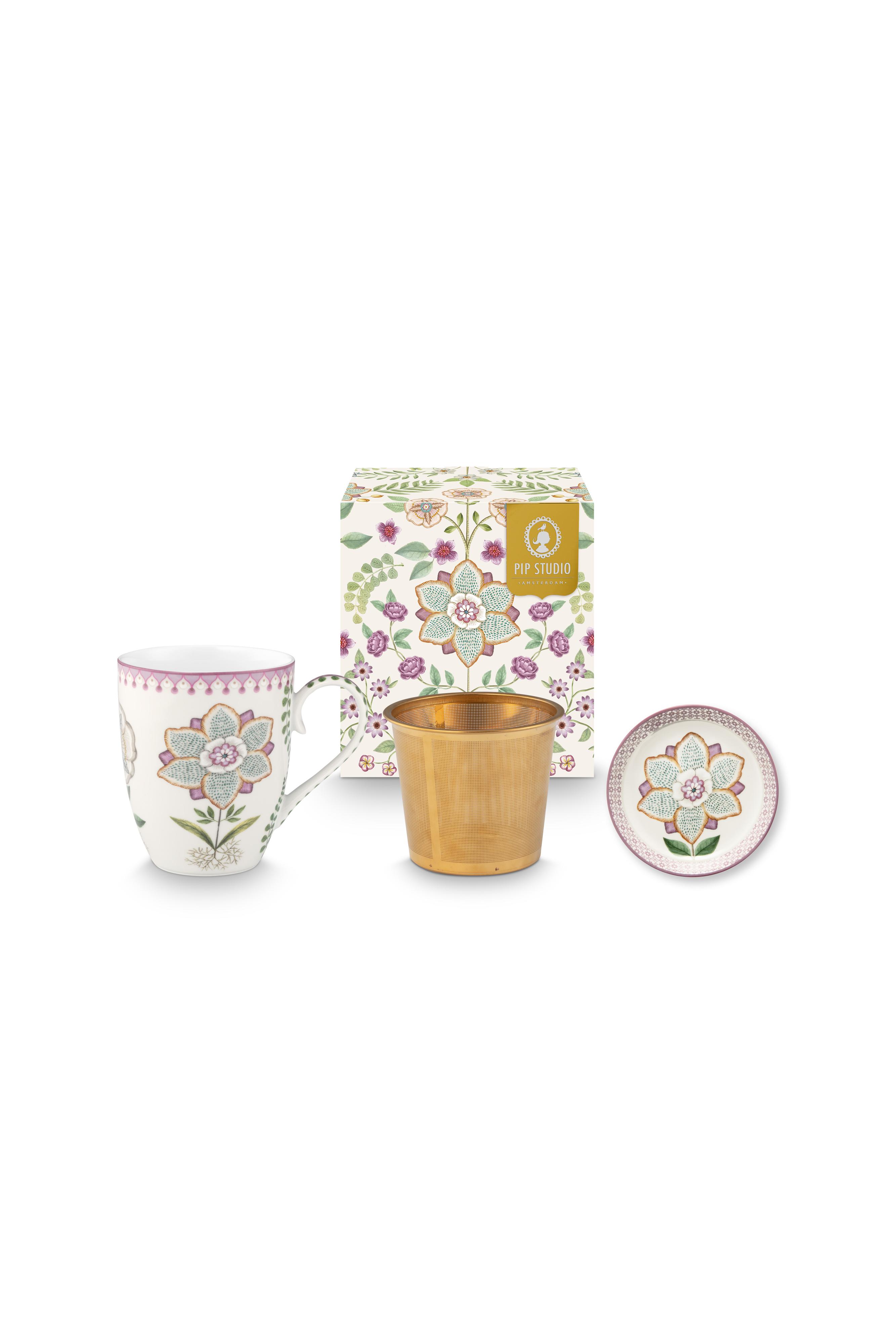 Pip Studio Lily & Lotus sada na čaj pro jednoho 350 ml, lila