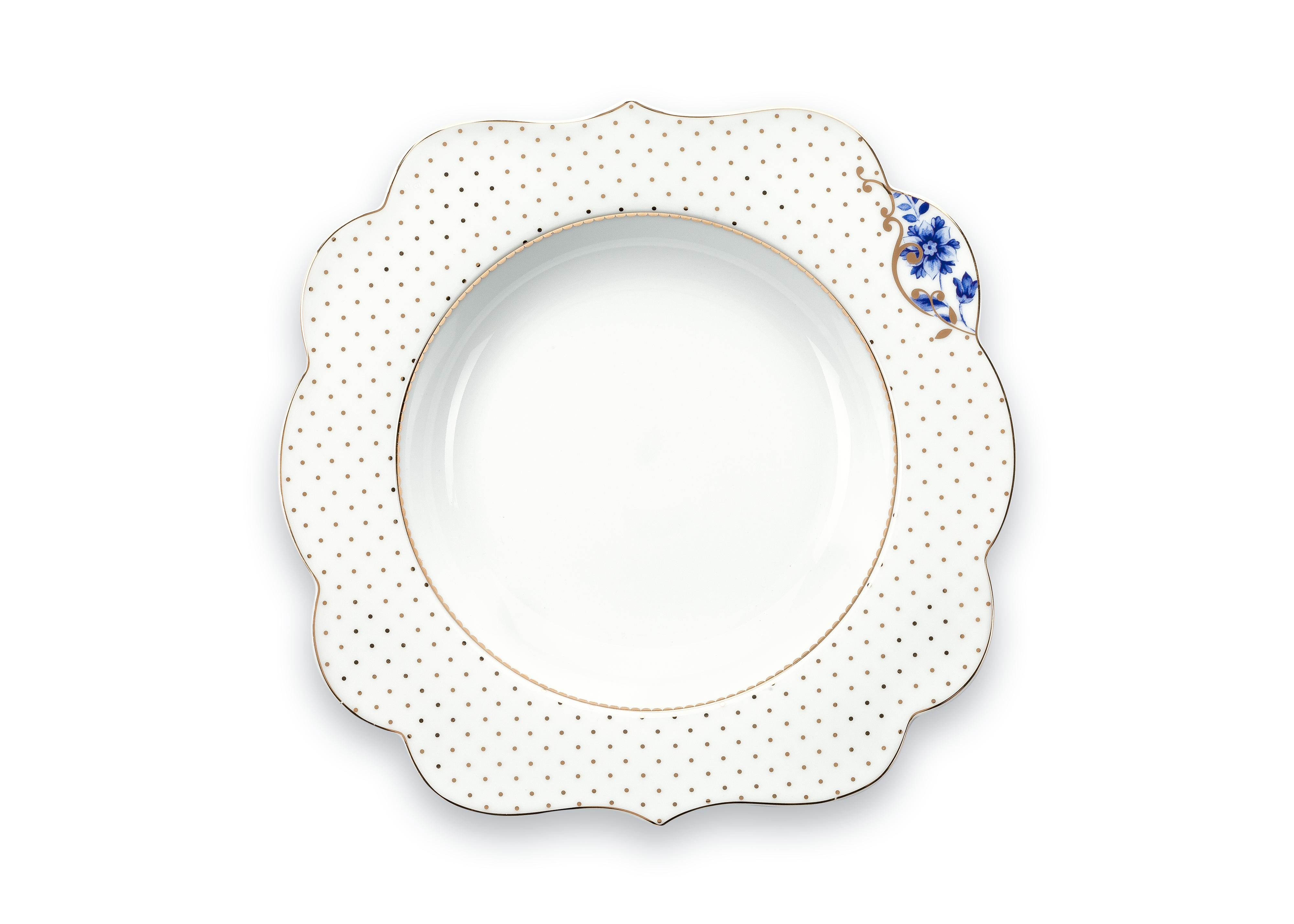 Pip Studio Royal White hluboký talíř Ø23,5 cm, bílý