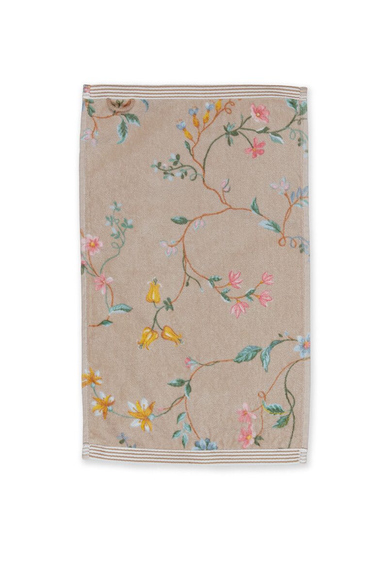 Pip Studio bavlněný froté ručník na ruce Les Fleurs khaki 30x50 cm