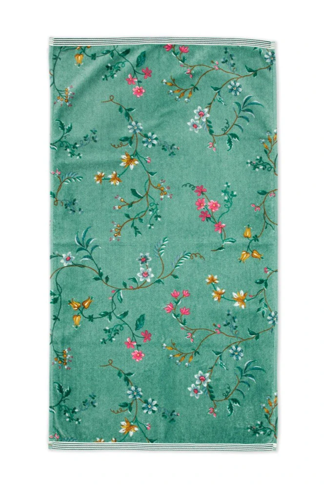 Pip Studio Les Fleurs bavlněný froté ručník zelený 55x100 cm