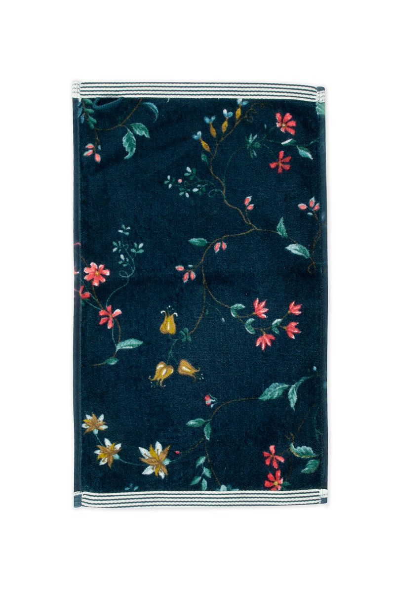 Pip Studio bavlněný froté ručník na ruce Les Fleurs tmavě modrý 30x50 cm