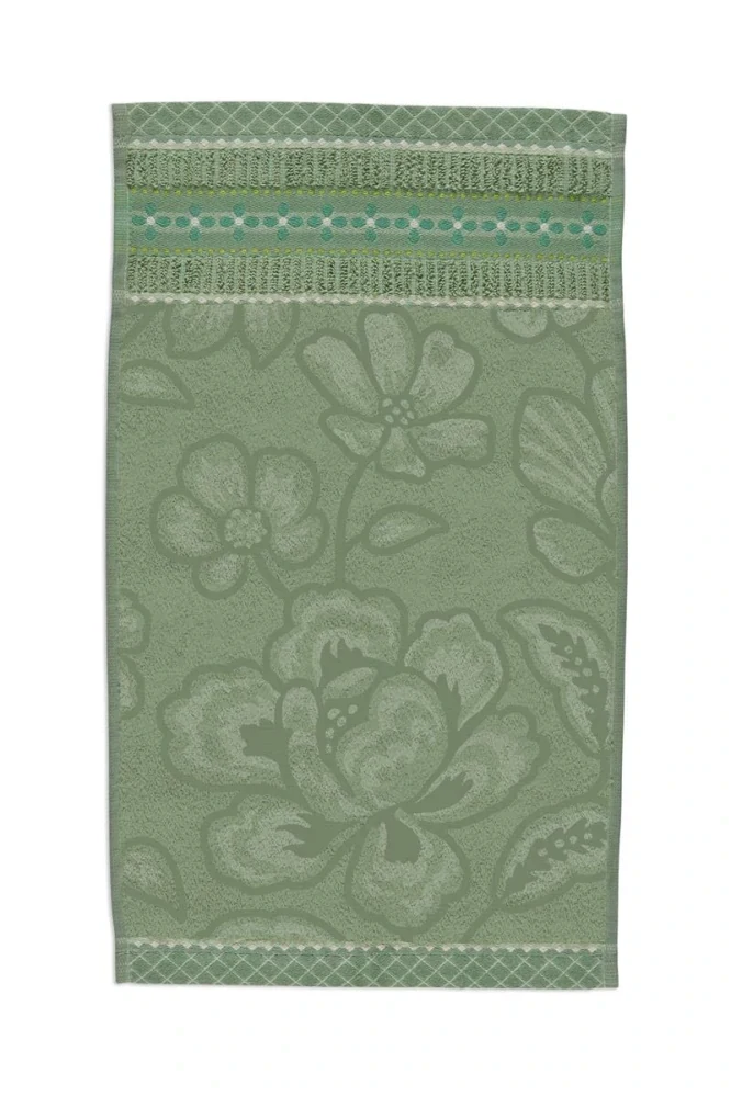 Pip Studio bavlněný froté ručník na ruce Jasmine Jacquard zelený 30x50 cm
