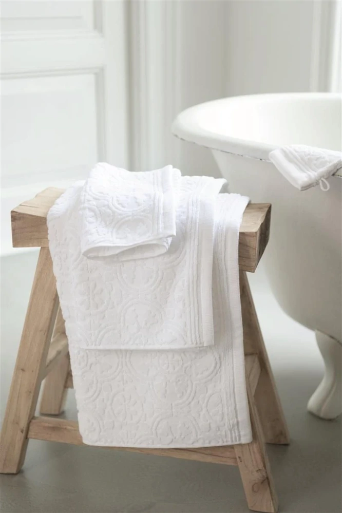 Pip Studio ručníky z bavlněného froté Tile de Pip, bílé