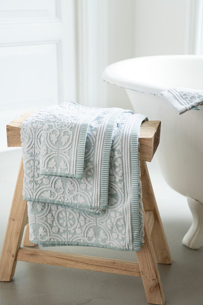 Pip Studio ručníky z bavlněného froté Tile de Pip, světle modré