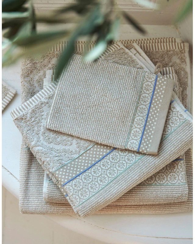 Pip Studio ručníky z bavlněného froté Soft Zellige, khaki