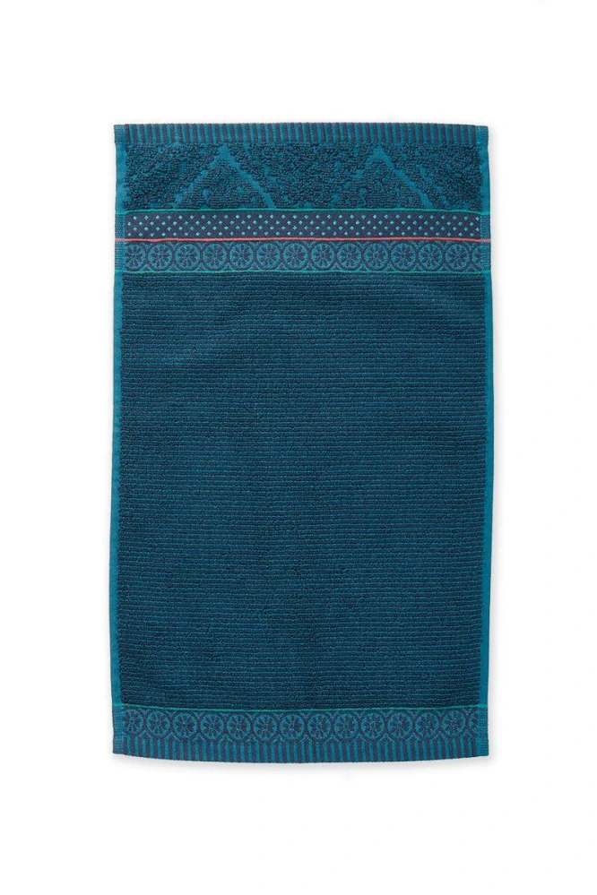 Pip Studio bavlněný froté ručník na ruce Soft Zellige tmavě modrý 30x50 cm