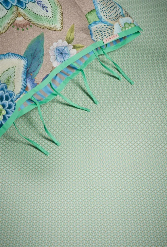 Pip Studio perkálové prostěradlo Cross Stitch, světle zelené