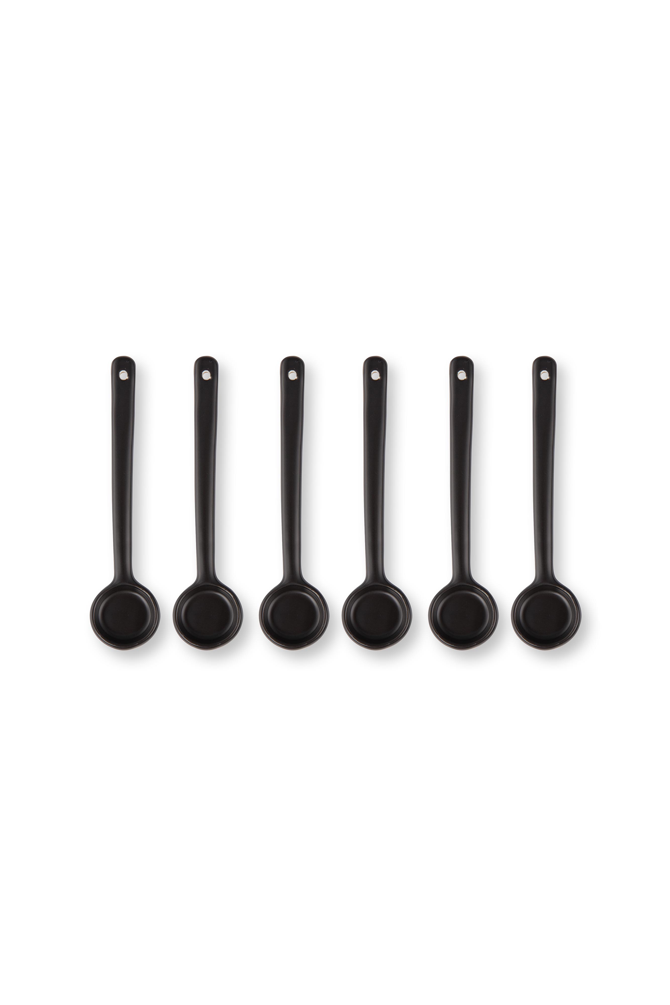 vtwonen Matt Black set 6 porcelánových lžiček, černý