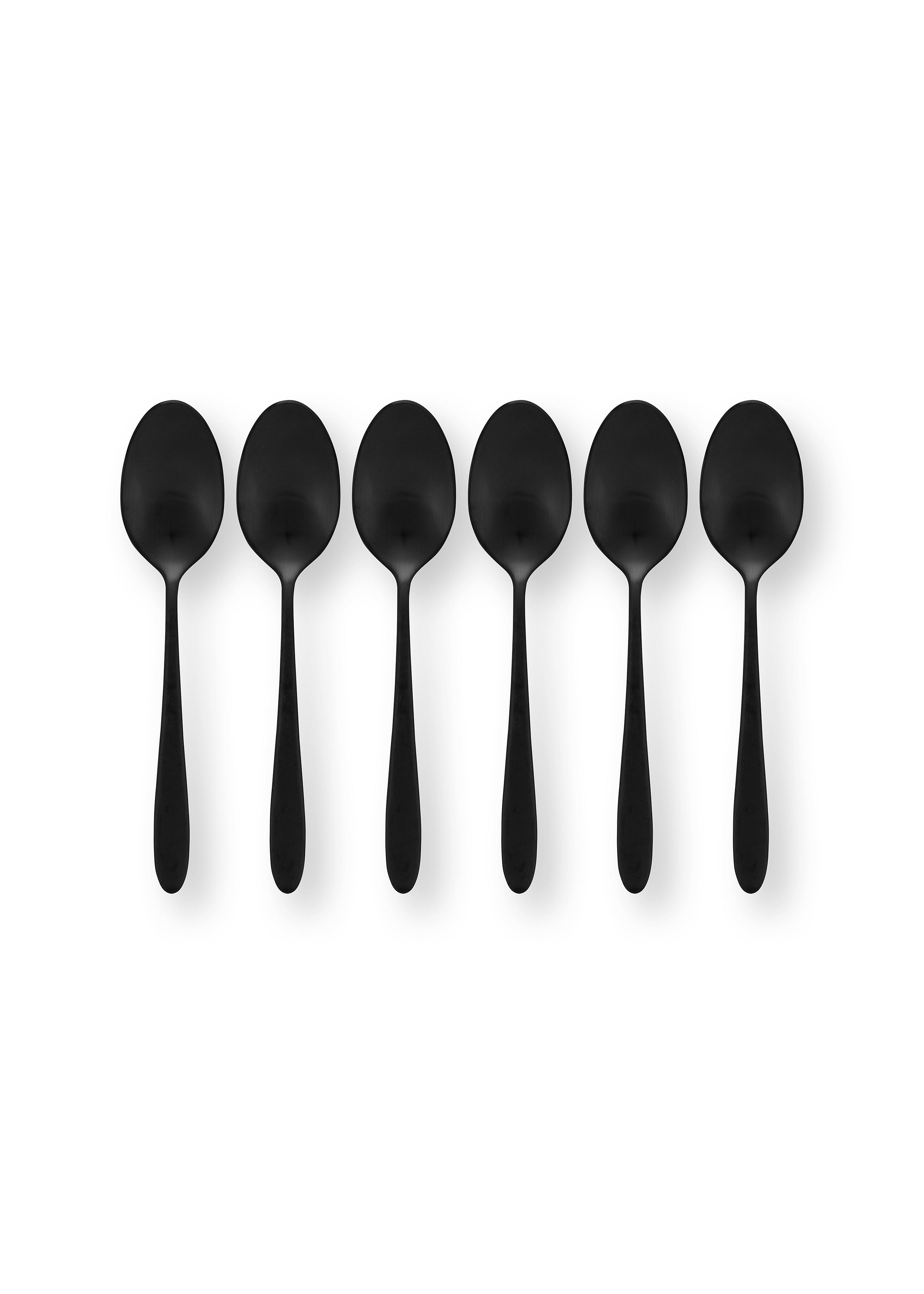 vtwonen Matt Black set 6 lžiček z nerezové oceli, černý