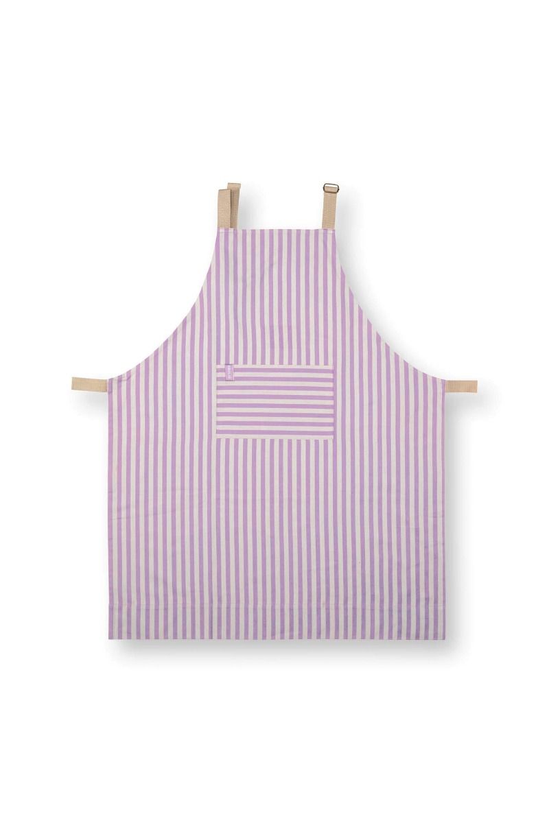 Pip Studio Apron Stripes kuchyňská zástěra  - lila