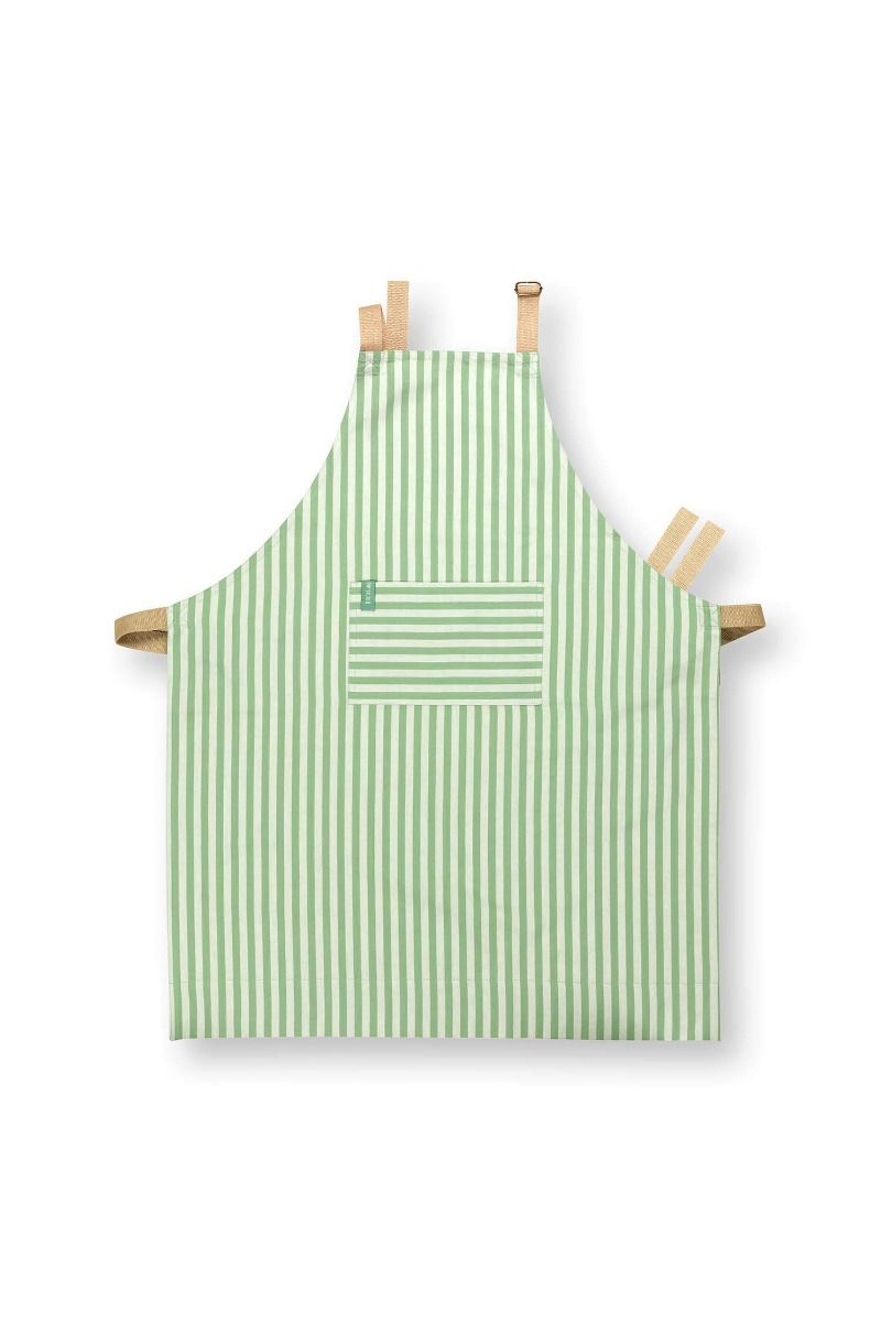 Pip Studio Apron Stripes kuchyňská zástěra - světle zelená