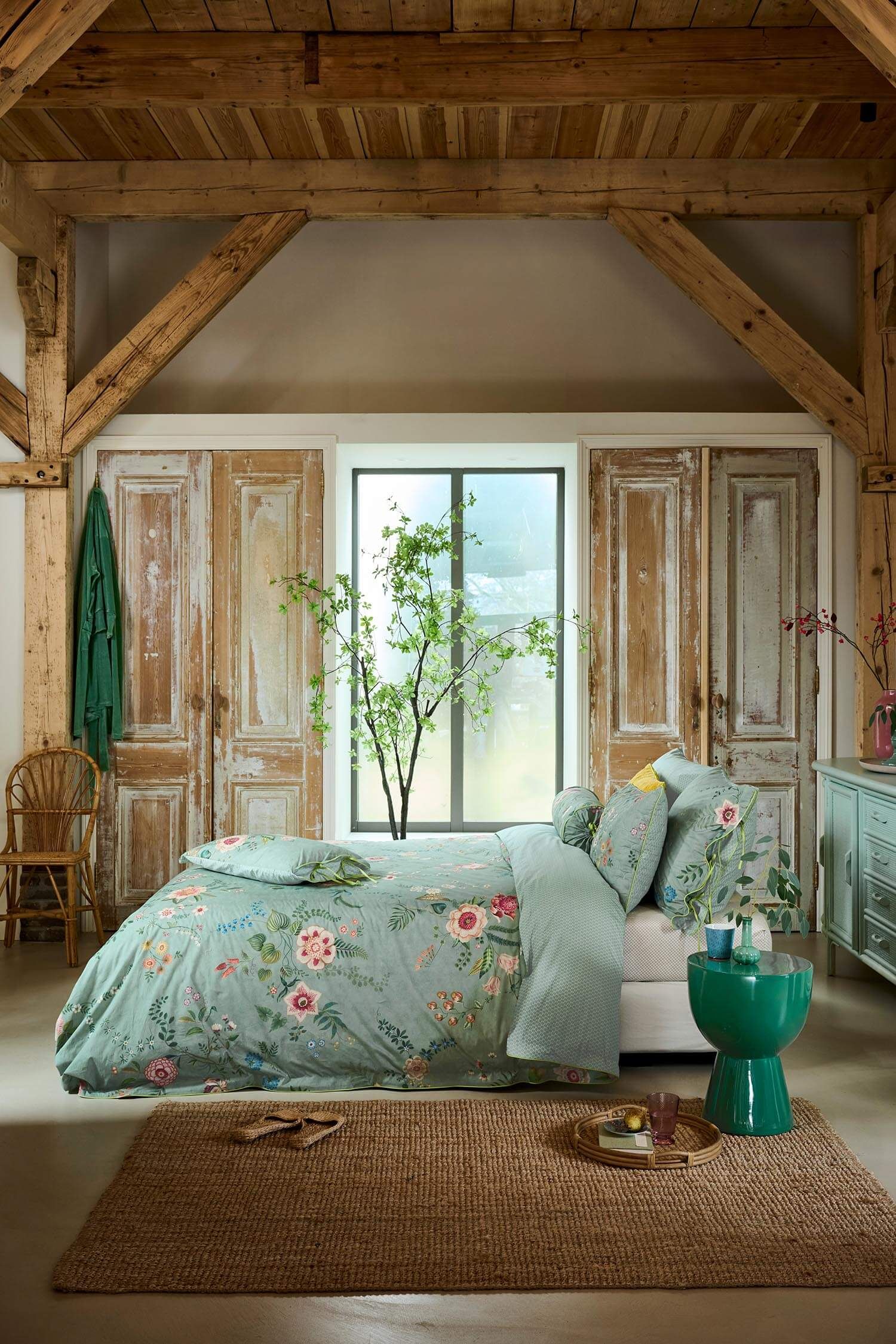 Pip Studio perkálové povlečení Everbloom Green - 140 x 200 cm