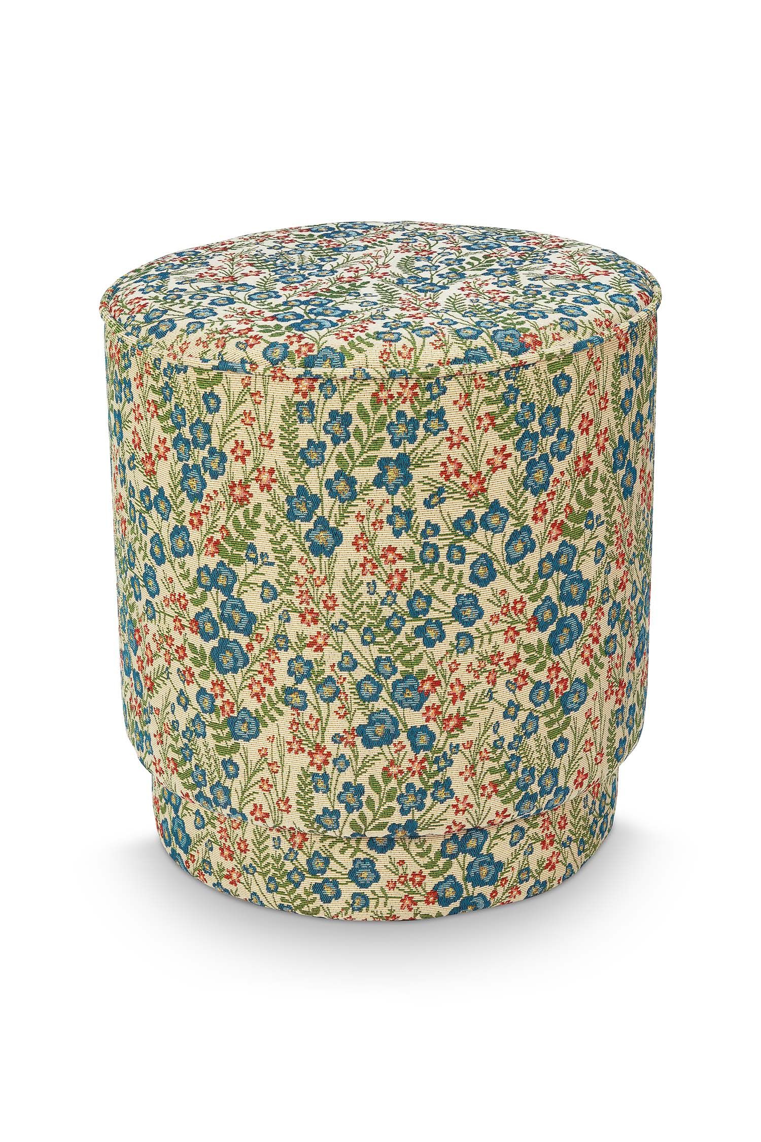 Pip Studio Puf Poppy Jacquard - modrý
