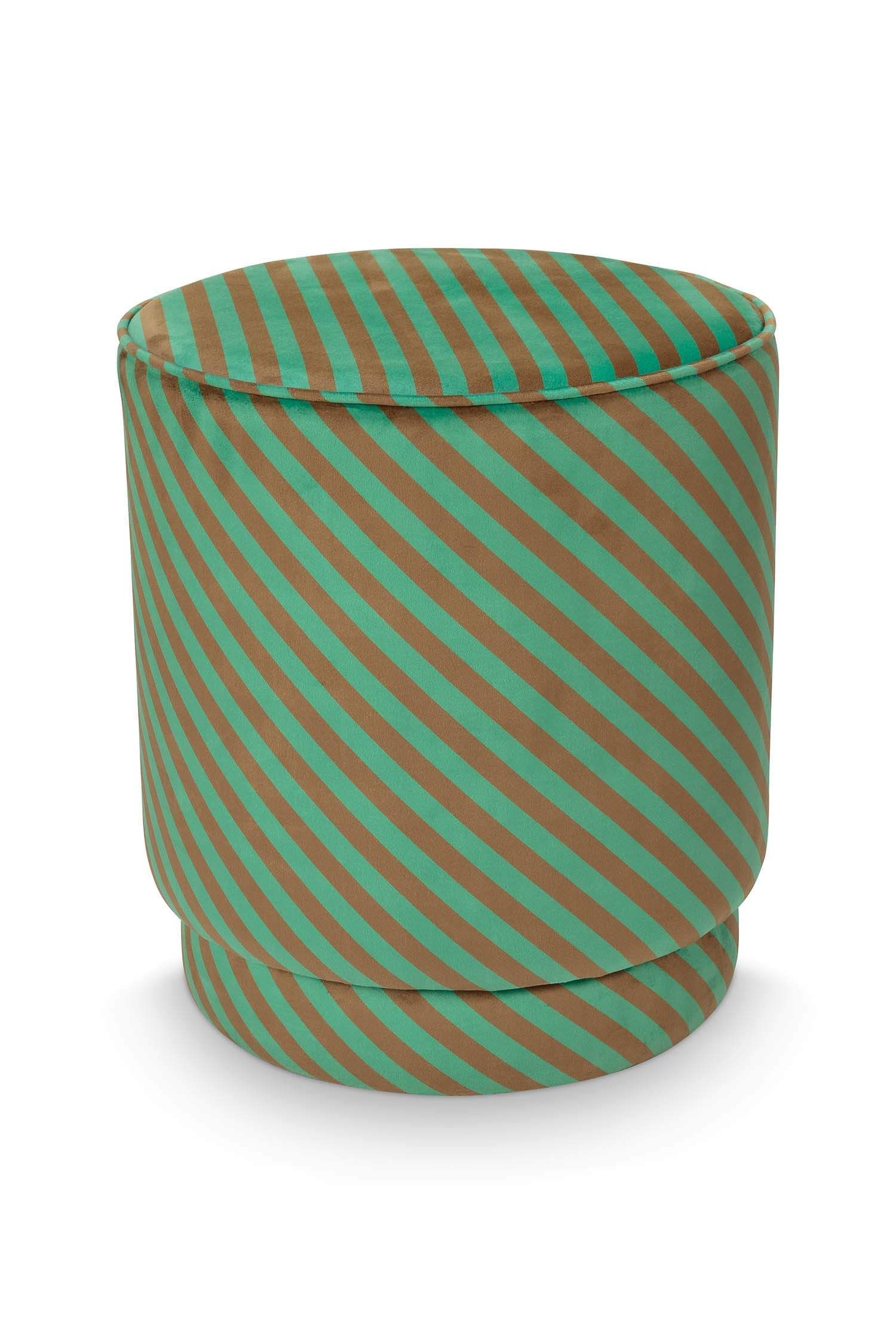 Pip Studio Puf Block Stripe  - zelený