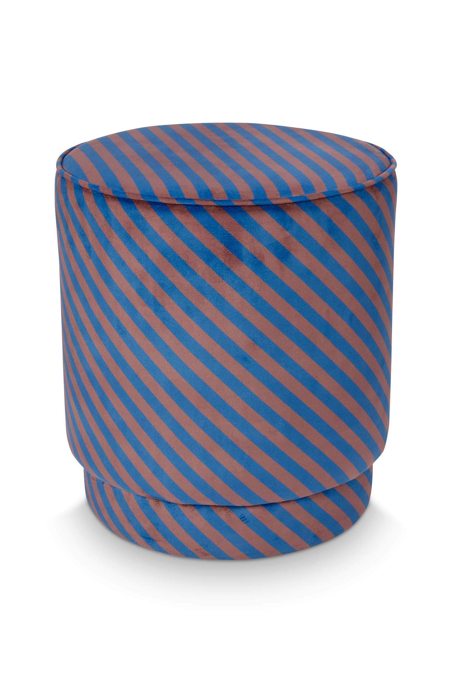Pip Studio Puf Block Stripe  - modrý