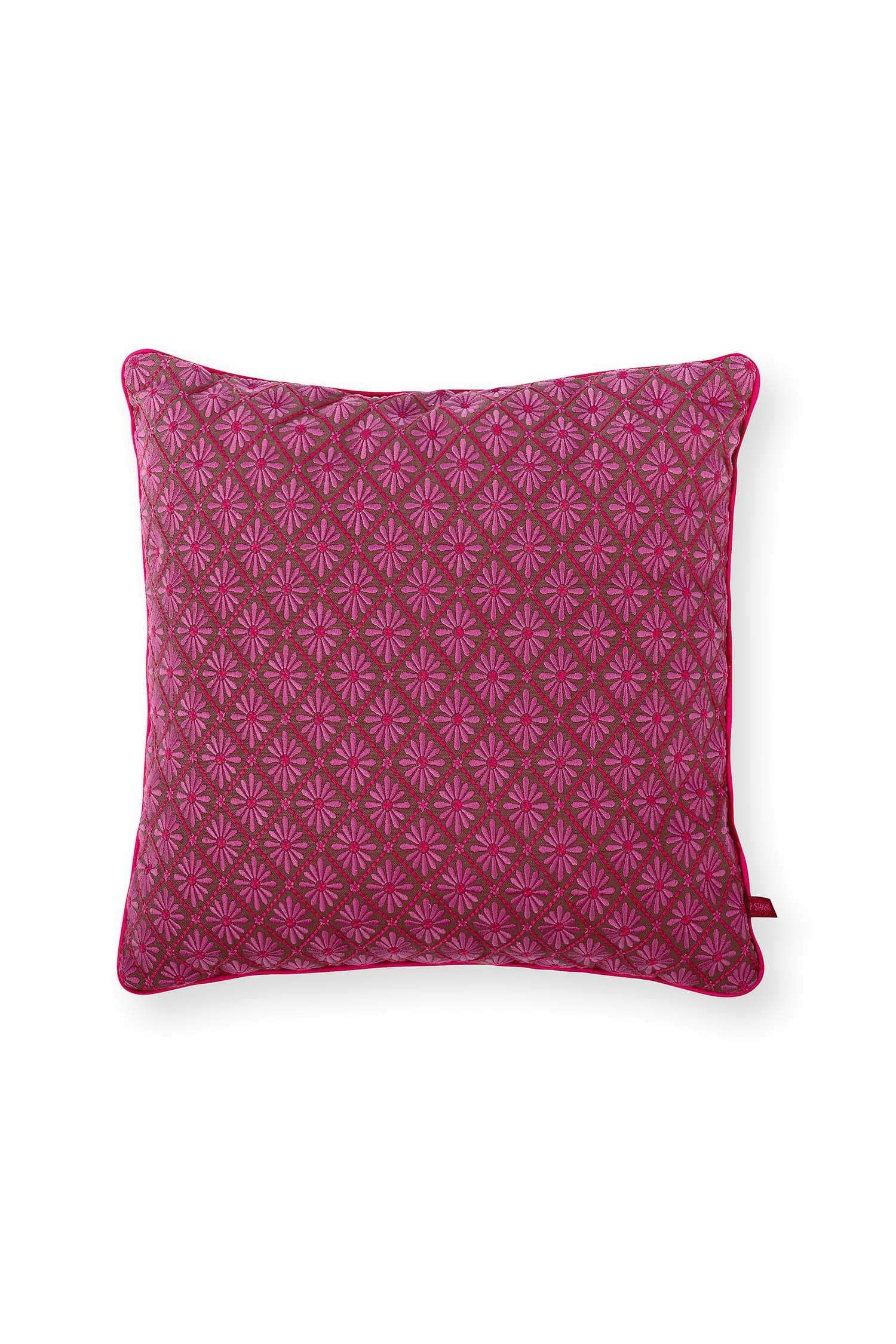 Pip Studio dekorační polštář Giyani Embroidery 50 x 50 cm - růžový 