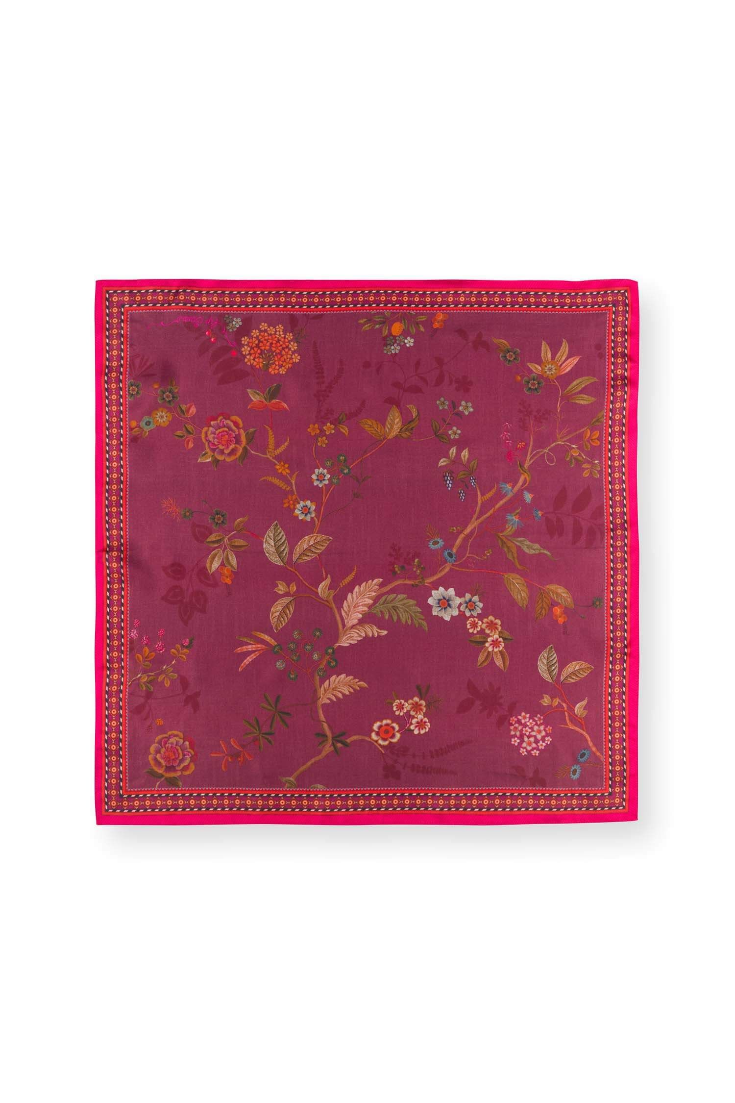Pip Stylově hedvábný šátek Bodhi Flower - červený