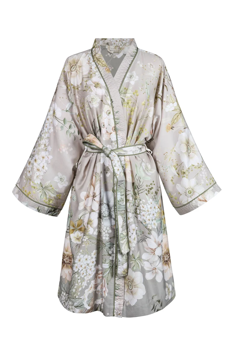 Kardol saténové kimono Emmets Garden - pastelové