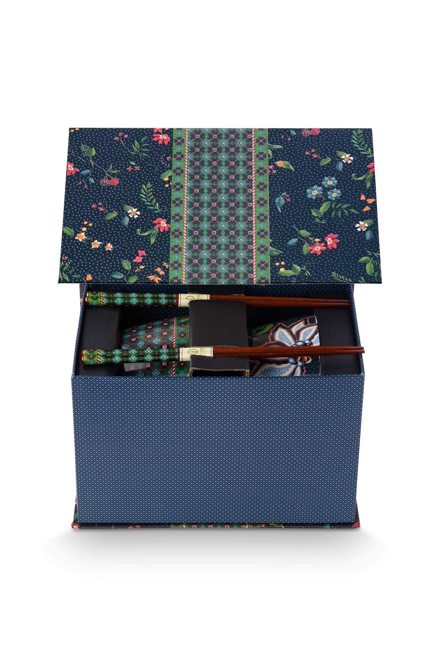 Pip Studio dárková sada misek a hůlek Oriental Berry Blues Blue