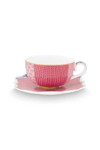 Pip Studio Royal Multi espresso šálek s podšálkem 100ml, růžový