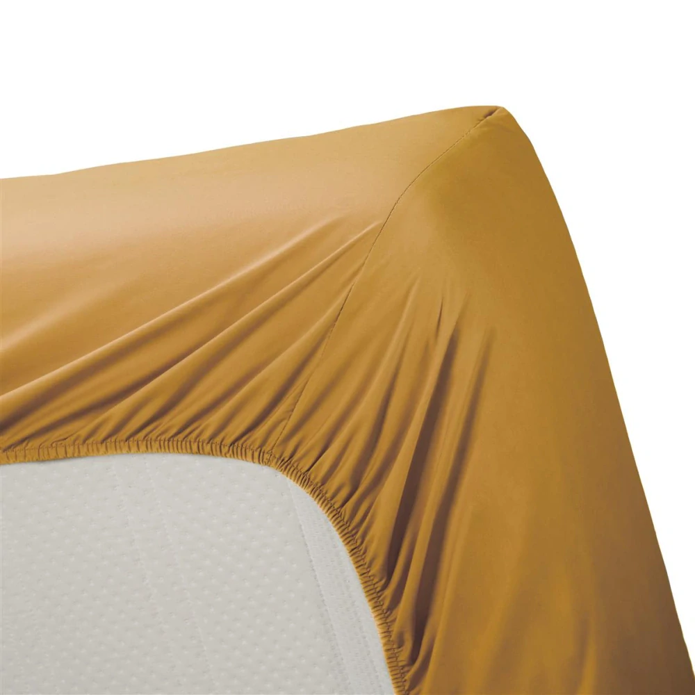 Beddinghouse Ambiante kvalitní bavlněné prostěradlo 90x200 cm, okrové