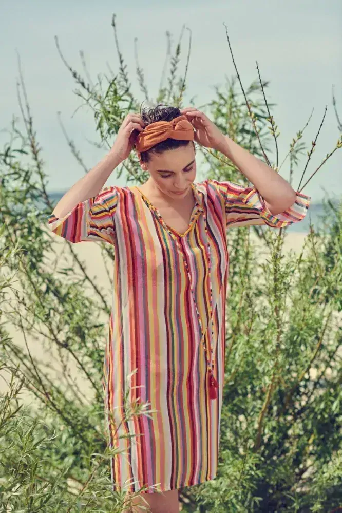 Pip Studio šaty Jambo Rainbow Stripe Multi, barevné