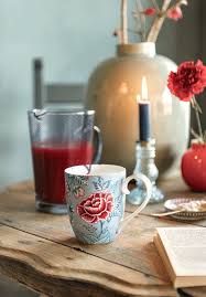 Pip Studio Flower Festival sada 2 hrnků 440ml, modrá