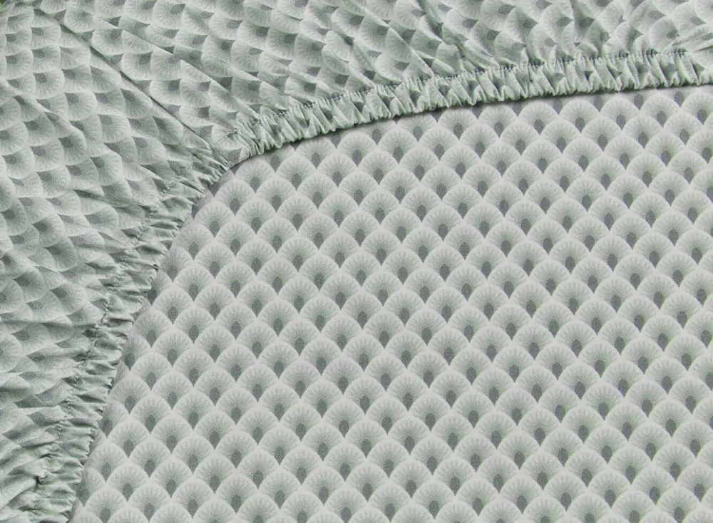 Pip Studio perkálové prostěradlo Suki 90x200 cm, šedo-zelené