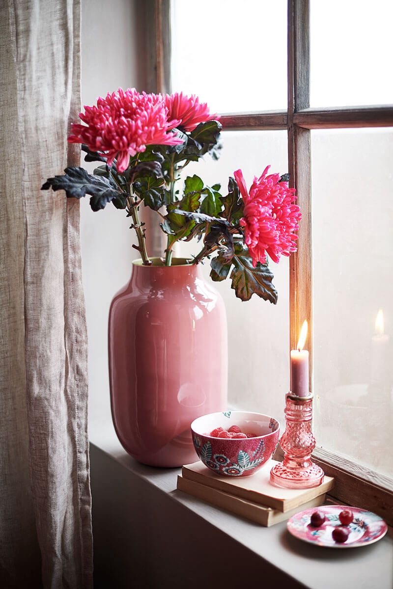 Pip Studio Flower Festival miska o 12cm, tmavě růžová