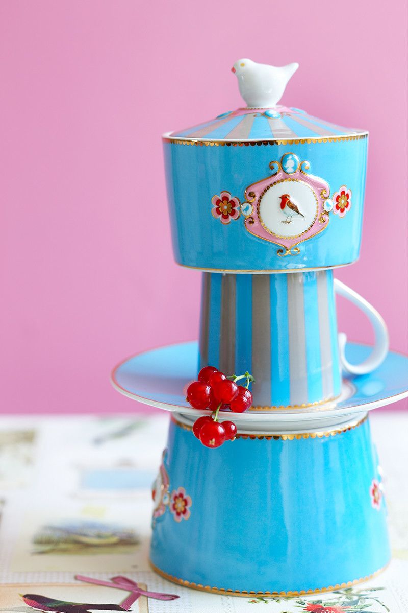 Pip Studio Love Birds Medallion mísa Ø 20cm, modrá