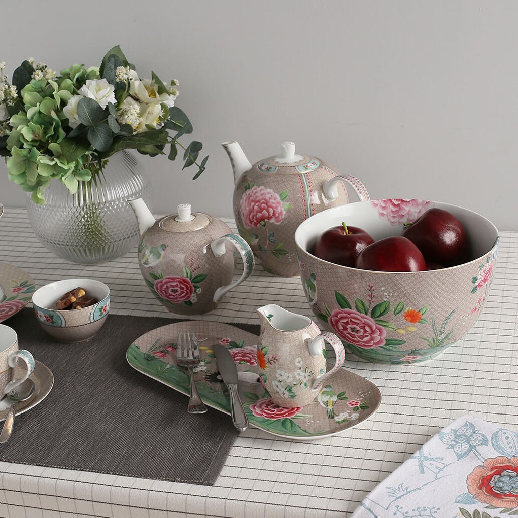 Pip Studio Blushing Birds čajová konvice 750ml, khaki