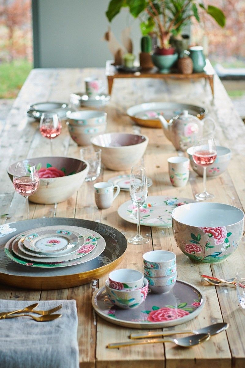 Pip Studio Blushing Birds odkládací tácek na čajové sáčky, khaki