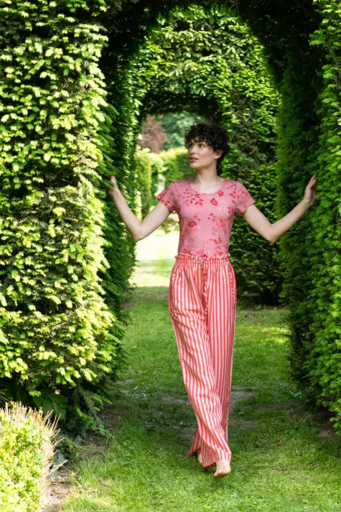 Pip Studio Bernice Dlouhé kalhoty Sumo Stripe, červené