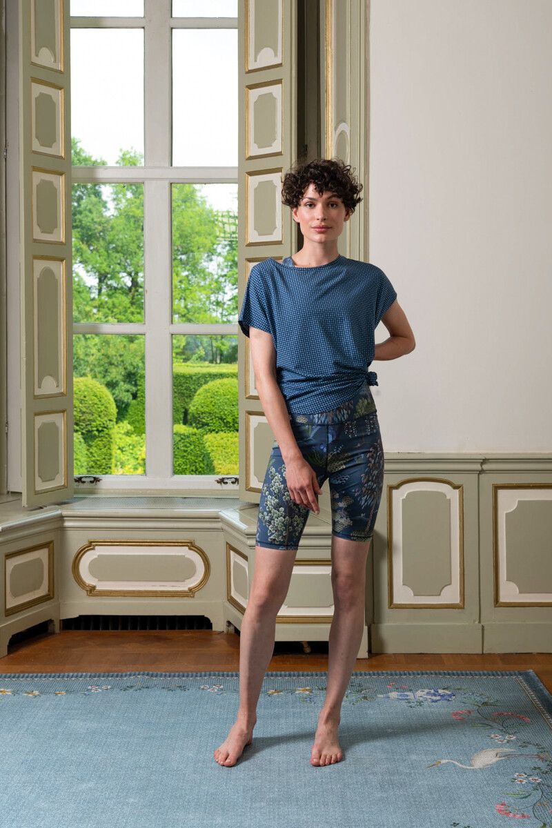 Pip Studio Belinda legínové kraťasy Japanese Garden, modré