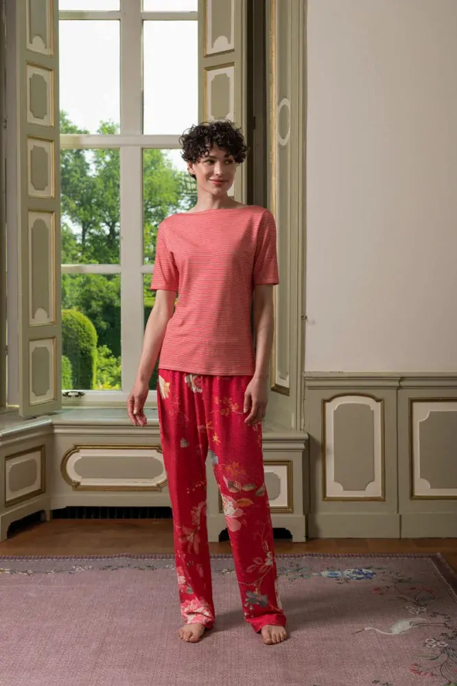 Pip Studio Tjessy triko s krátkým rukávem Sumo Stripe, červené