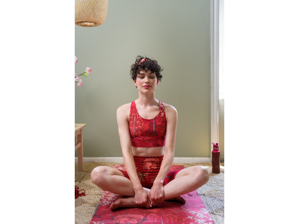 Pip Studio Tahnee sportvní podprsenka Japanese Garden, červená