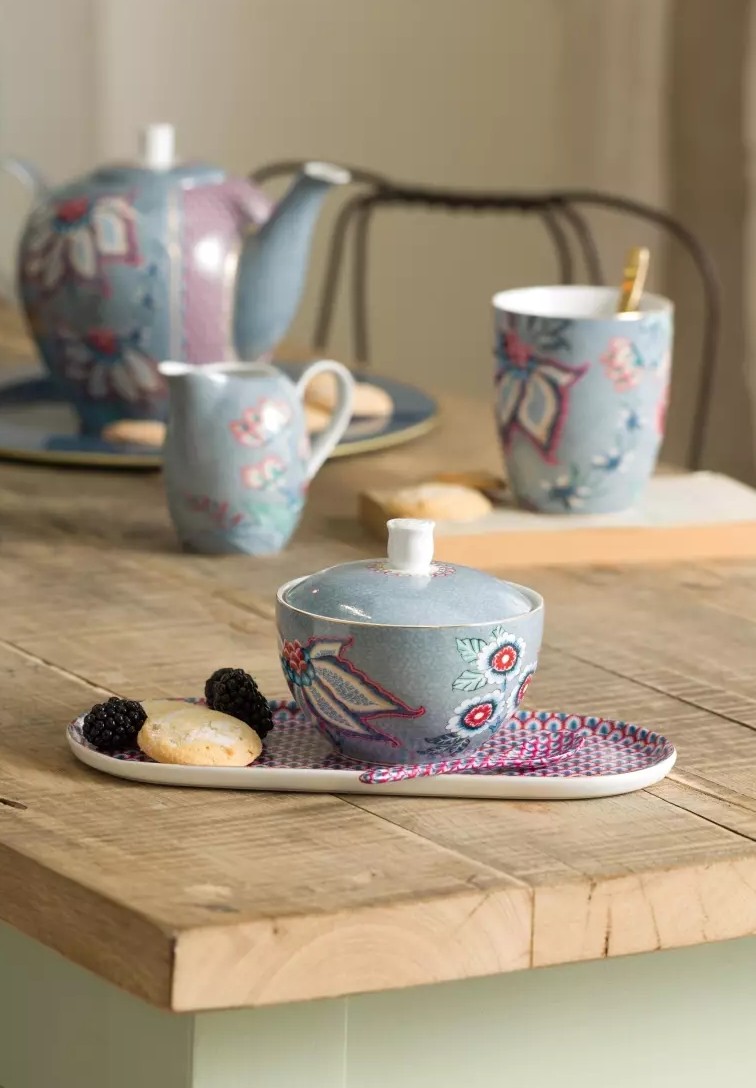 Pip Studio Flower Festival oválná tác 25x12cm, modrý