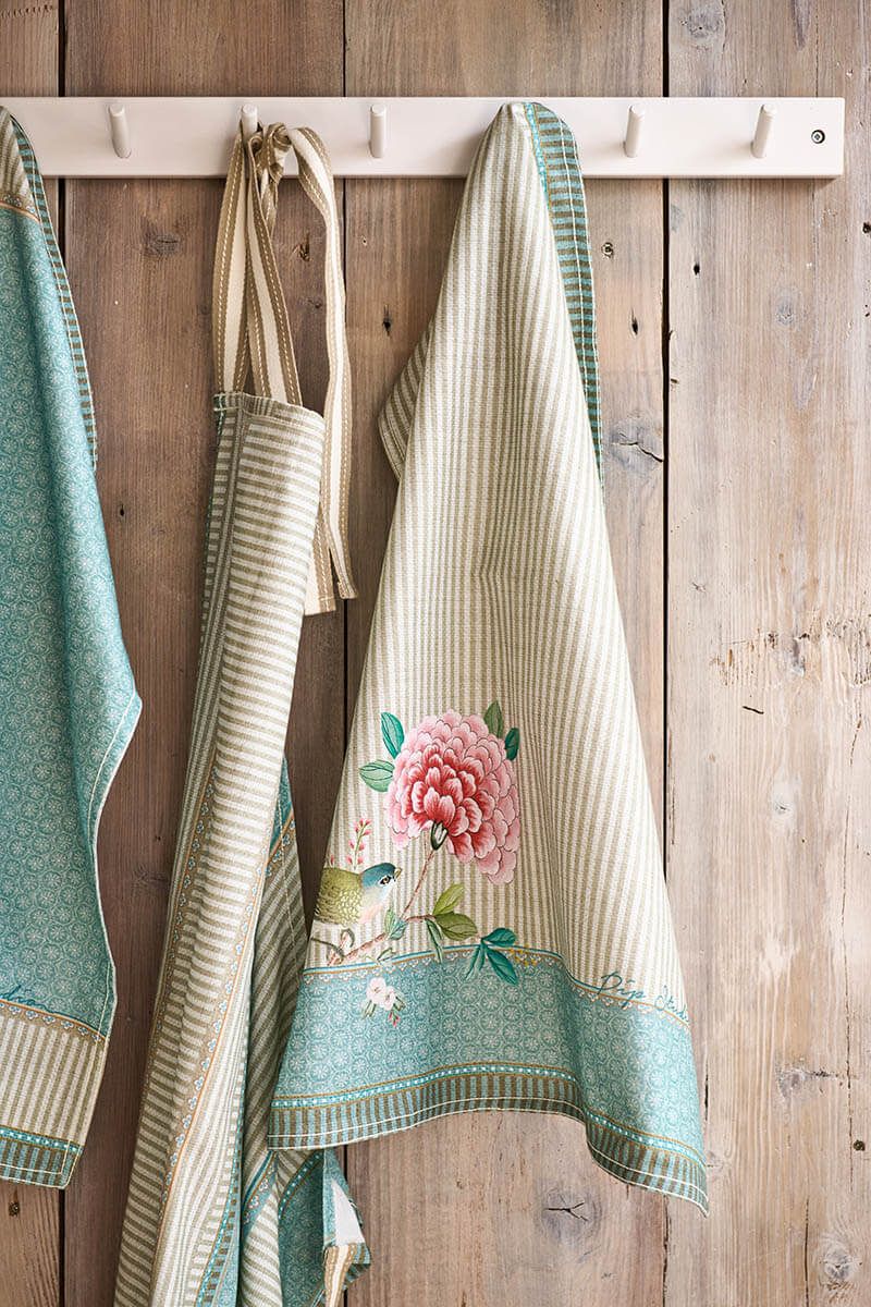 Pip Studio Blushing Birds utěrka 50x70cm, khaki