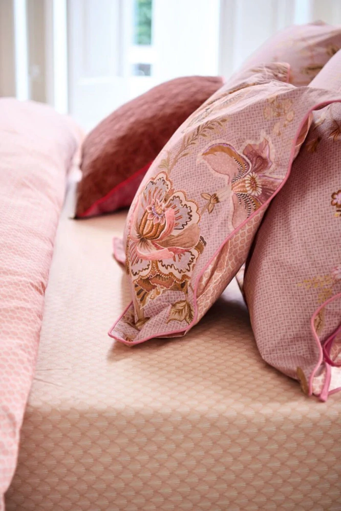 Pip Studio perkálové prostěradlo Scala 140x200 cm, korálové