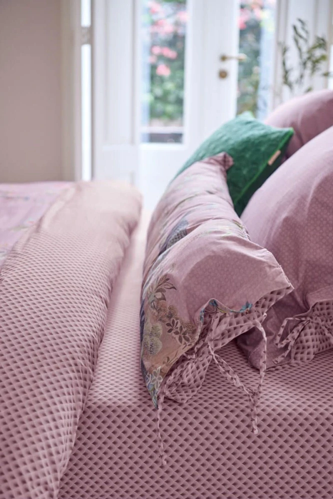 Pip Studio perkálové prostěradlo Suki 140x200 cm, fialové