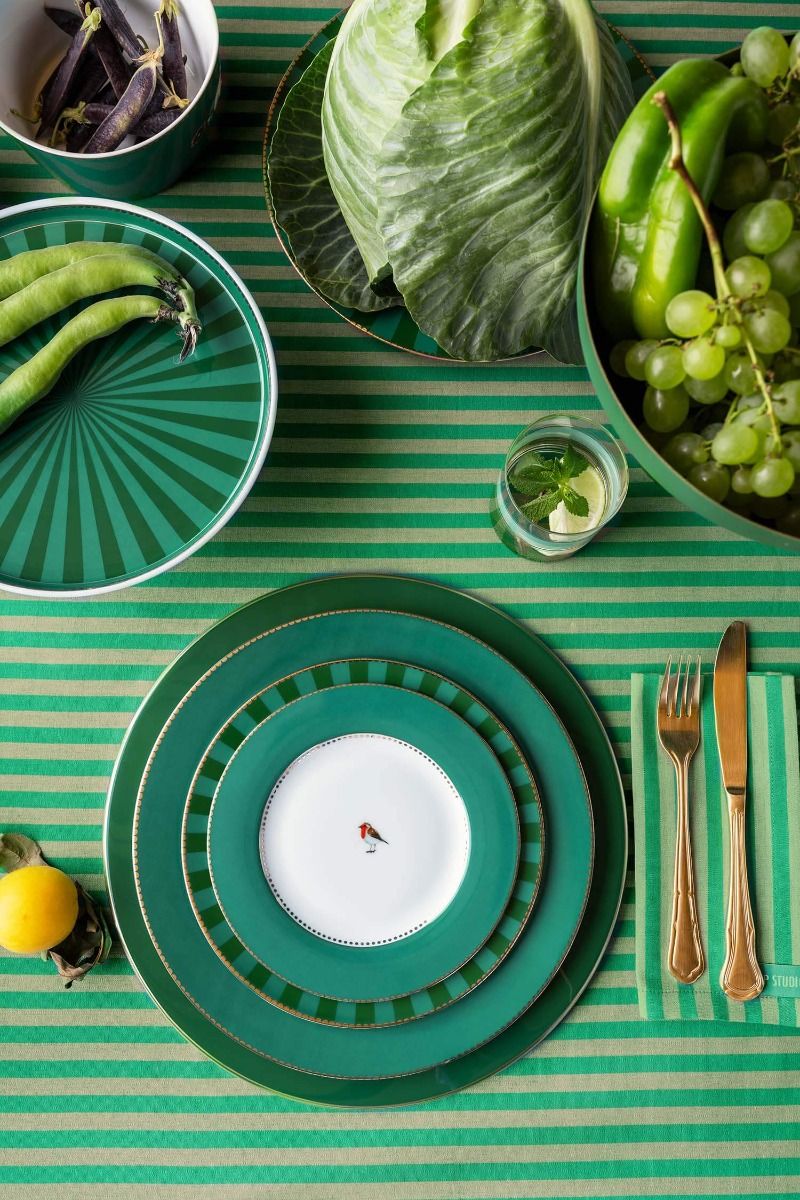 Pip Studio Love Birds talířek Ø17cm, zelený