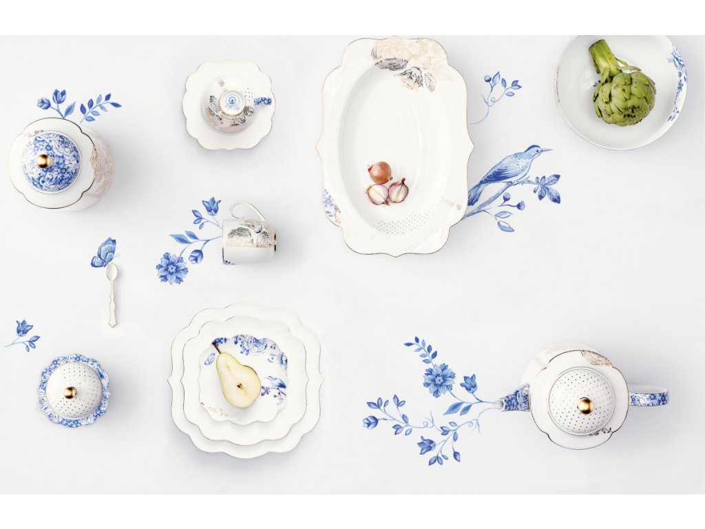 Pip Studio Royal White set 4 porcelánových  lžiček, dárkové balení