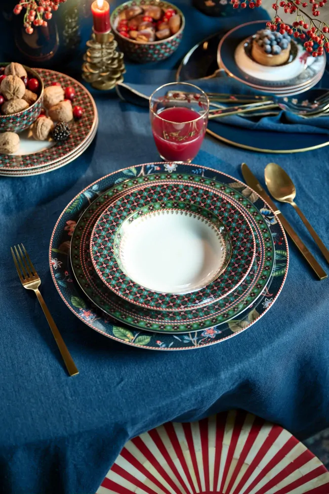 Pip Studio Berry Blues hluboký talíř Ø21,5cm, zelený